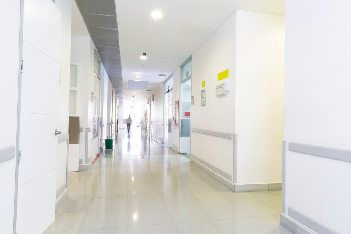 Empty Hospital, Corridor interior inside a modern hospital